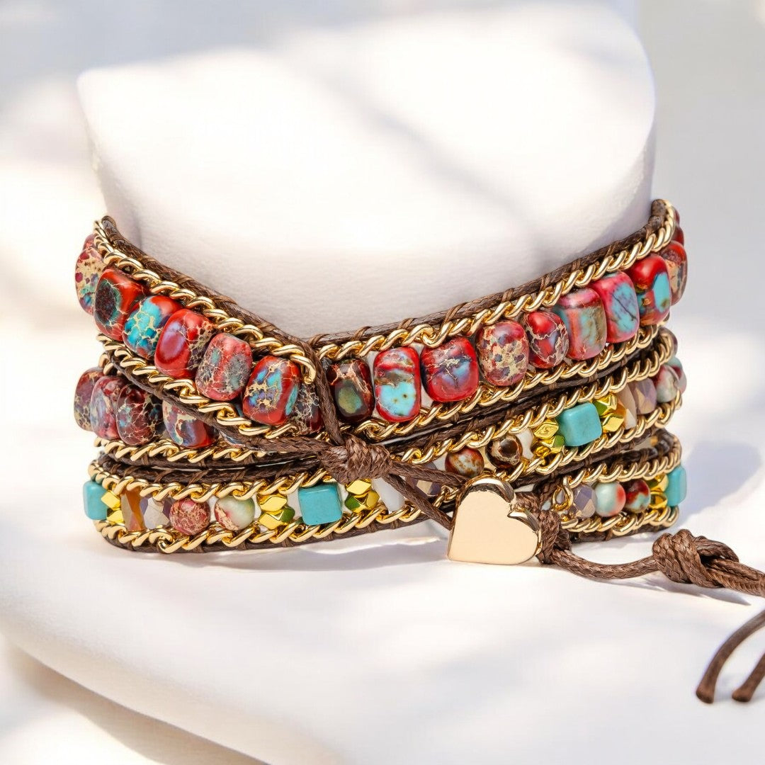 Bracelet Apple Watch en jaspe Cherry Emperor