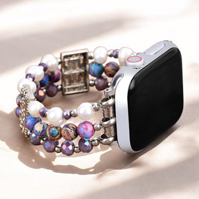 Bracelet Apple Watch en jaspe artisanal Oasis