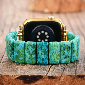 Bracelet tressé Apple Watch en amazonite rêve