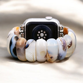 Elfenbein-Dünenachat Stretch Apple Watch Armband