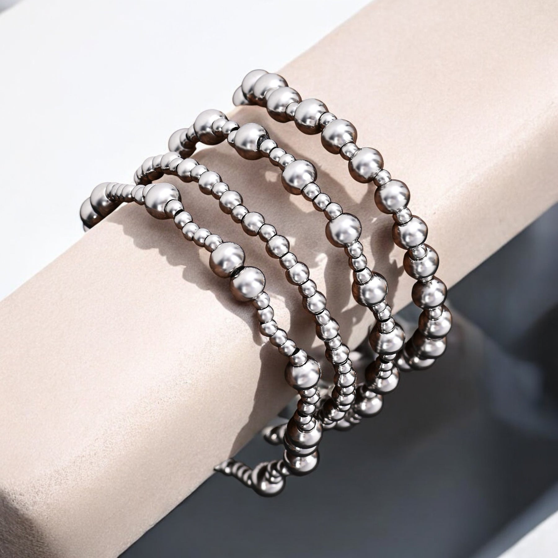 Ensemble de Bracelets Platine Discret