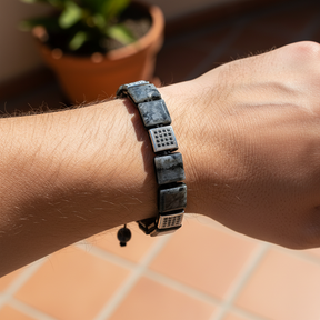 Herren Armband aus schwarzem Labradorit