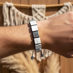 Herren Weiß Türkis Armband