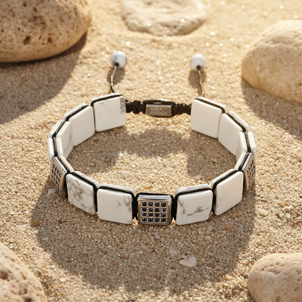 Herren Weiß Türkis Armband