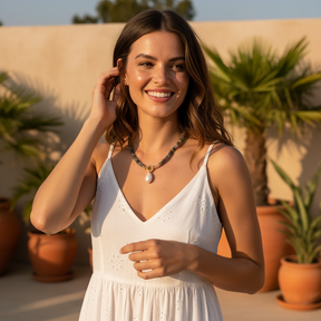 Collier pendentif perle d'agate