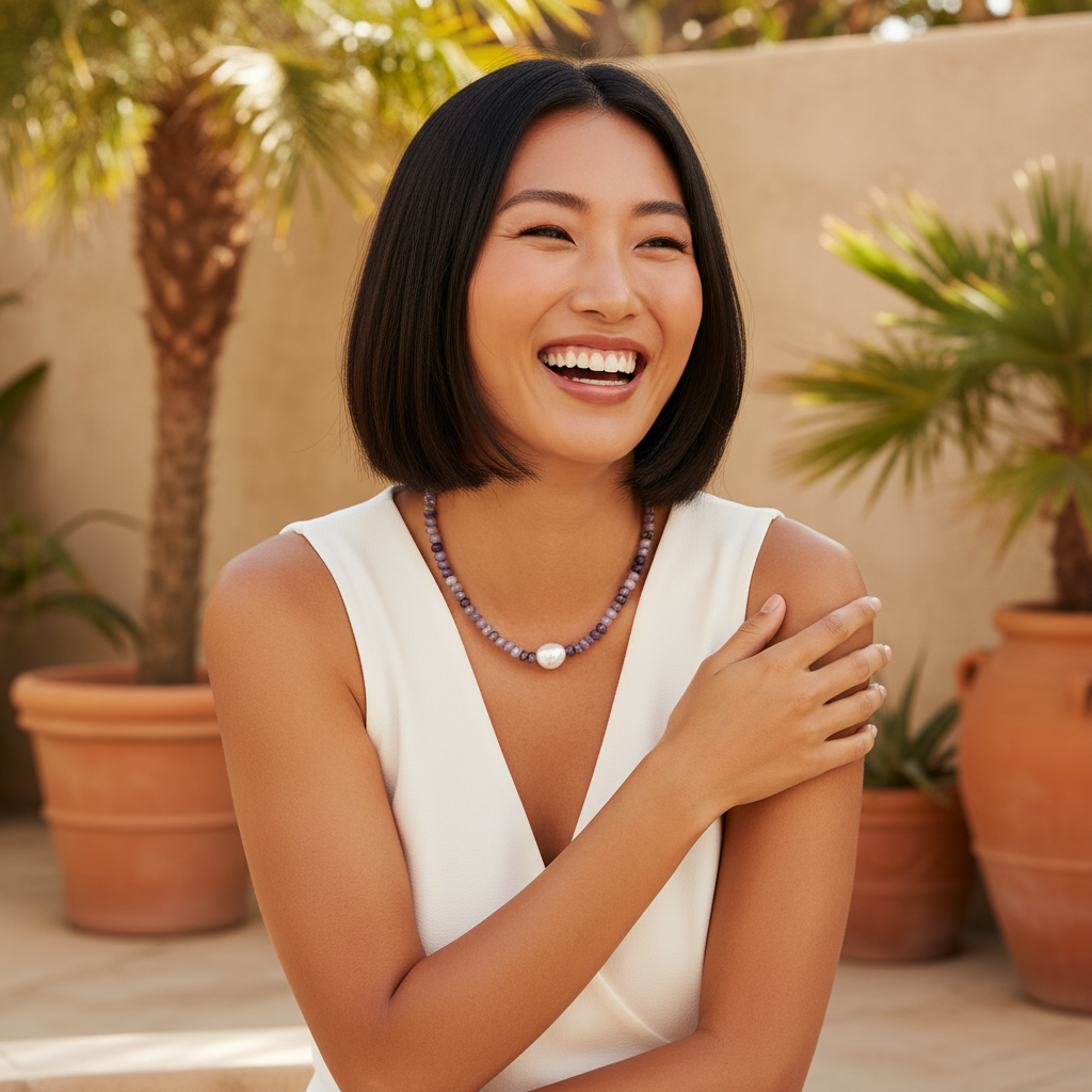 Amethyst Anmut Perlenkette