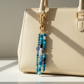 Blauer Achat Harmonie Taschenanhänger