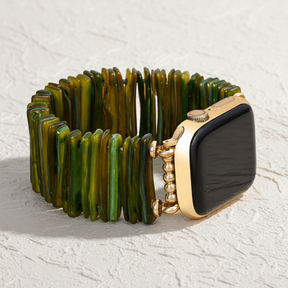 Goldene Olive Zierliche Dehnbare Apple Watch Armbanduhrband