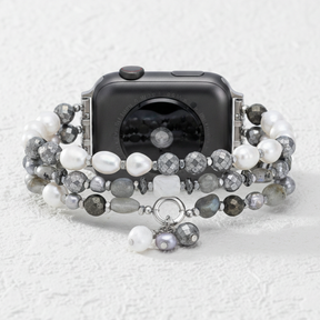 Bracelet extensible perle luxe lunaire pour Apple Watch