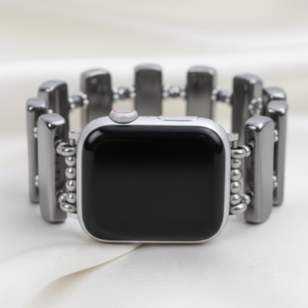 Platin-Eklipse dehnbares Apple Watch Armband