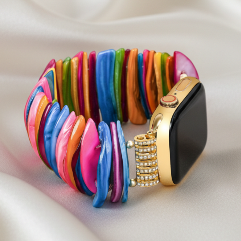 Bracelet extensible en coquille d'or dopamine pour Apple Watch