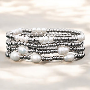 Ensemble de bracelets en perles et en argent
