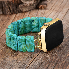 Bracelet tressé Apple Watch en amazonite rêve