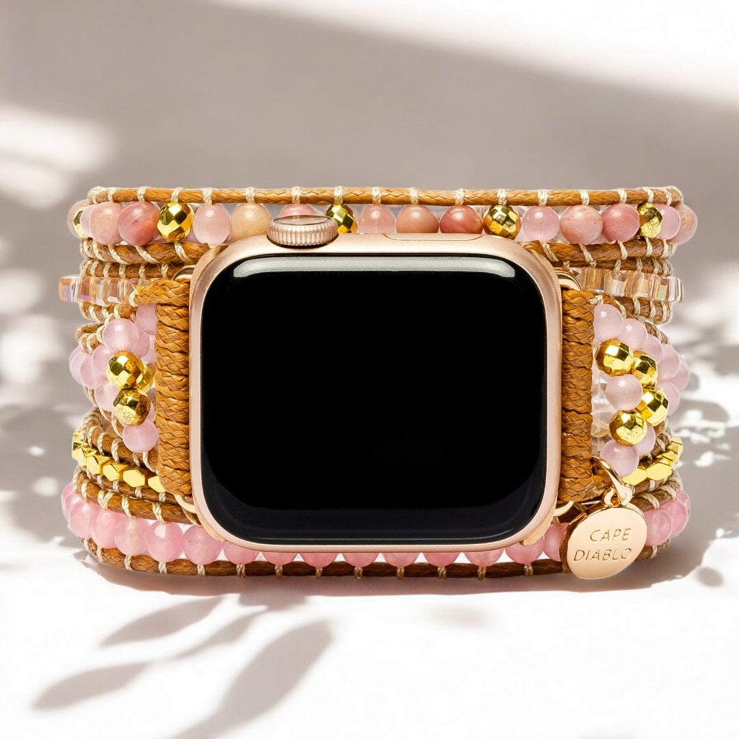Bracelet Apple Watch en quartz rose doré