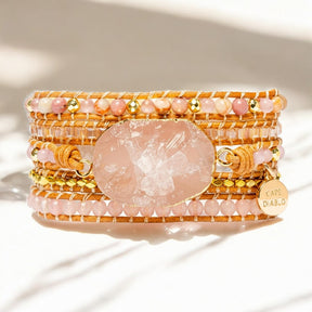 Goldenes Rosenquarz-Armband