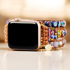 Bracelet Apple Watch en jaspe violet élégant