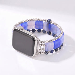 Brace Apple Watch extensible argenté Midnight Bloom Tourmaline