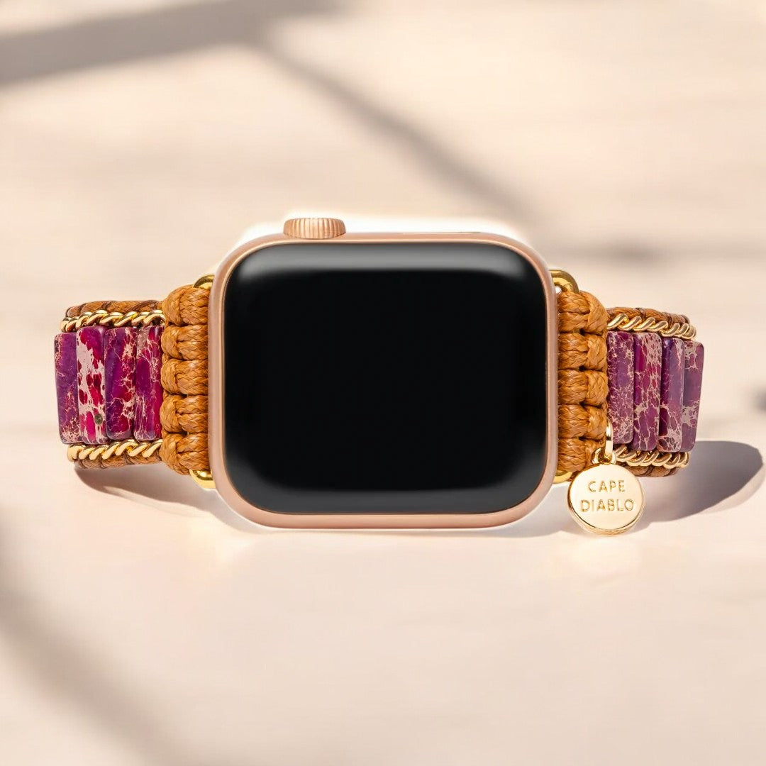 Bracelet Apple Watch en jaspe impérial intense