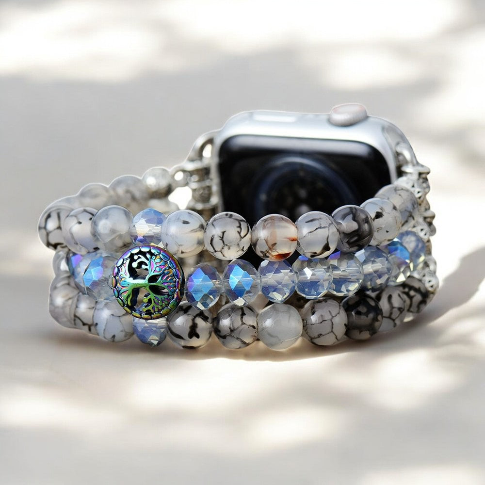 Bracelet extensible en cristal de labradorite pour Apple Watch
