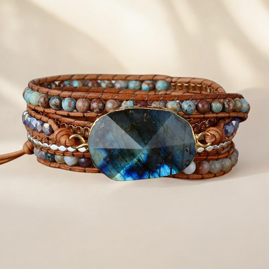 Labradorit Wanderer Wickelarmband