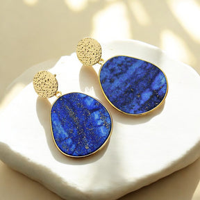 Boucles d'oreilles pendantes de protection en lapis-lazuli