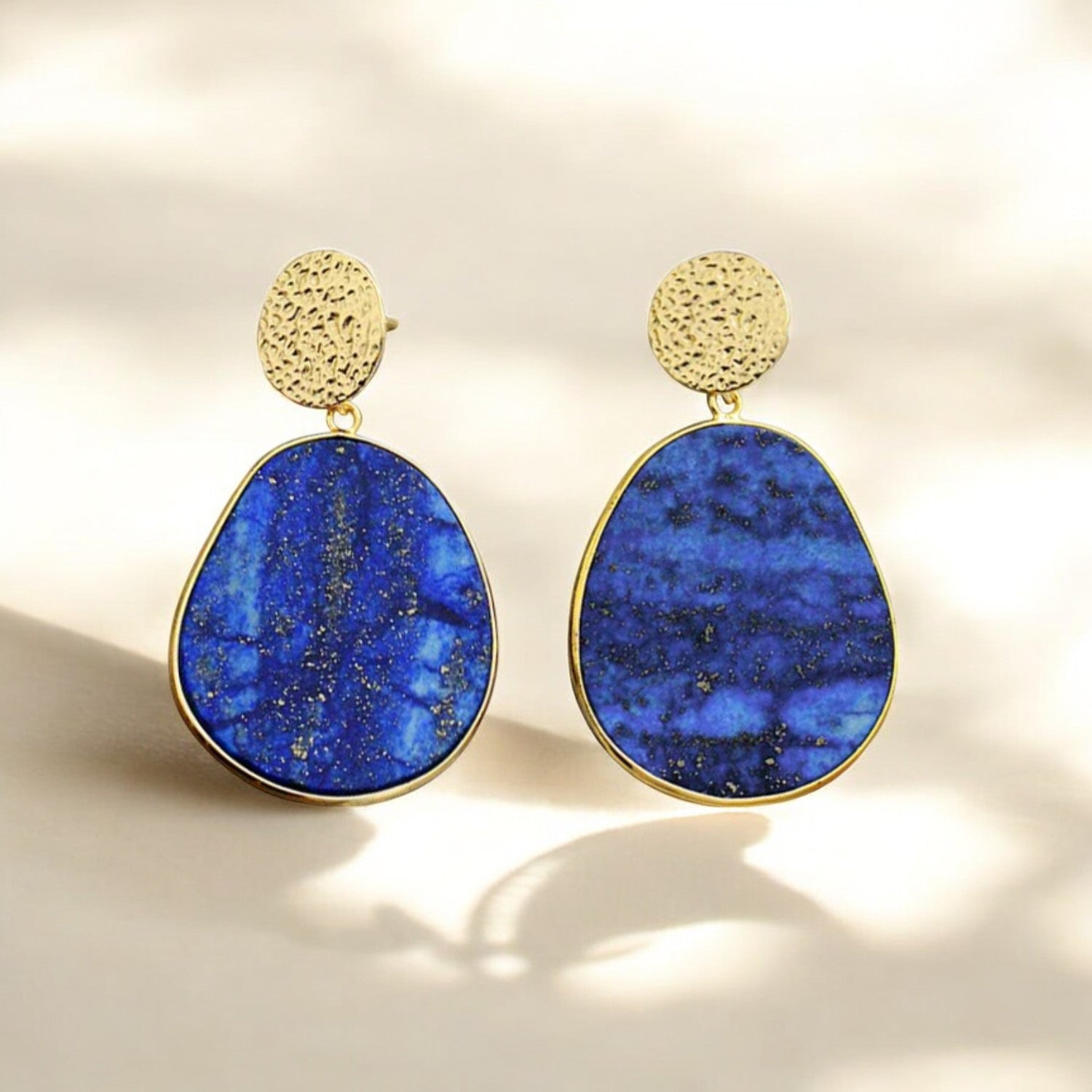 Boucles d'oreilles pendantes de protection en lapis-lazuli