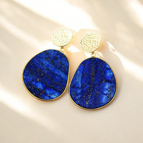 Boucles d'oreilles pendantes de protection en lapis-lazuli