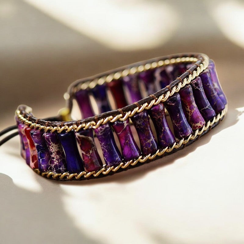 Bracelet énergétique magique en jaspe violet