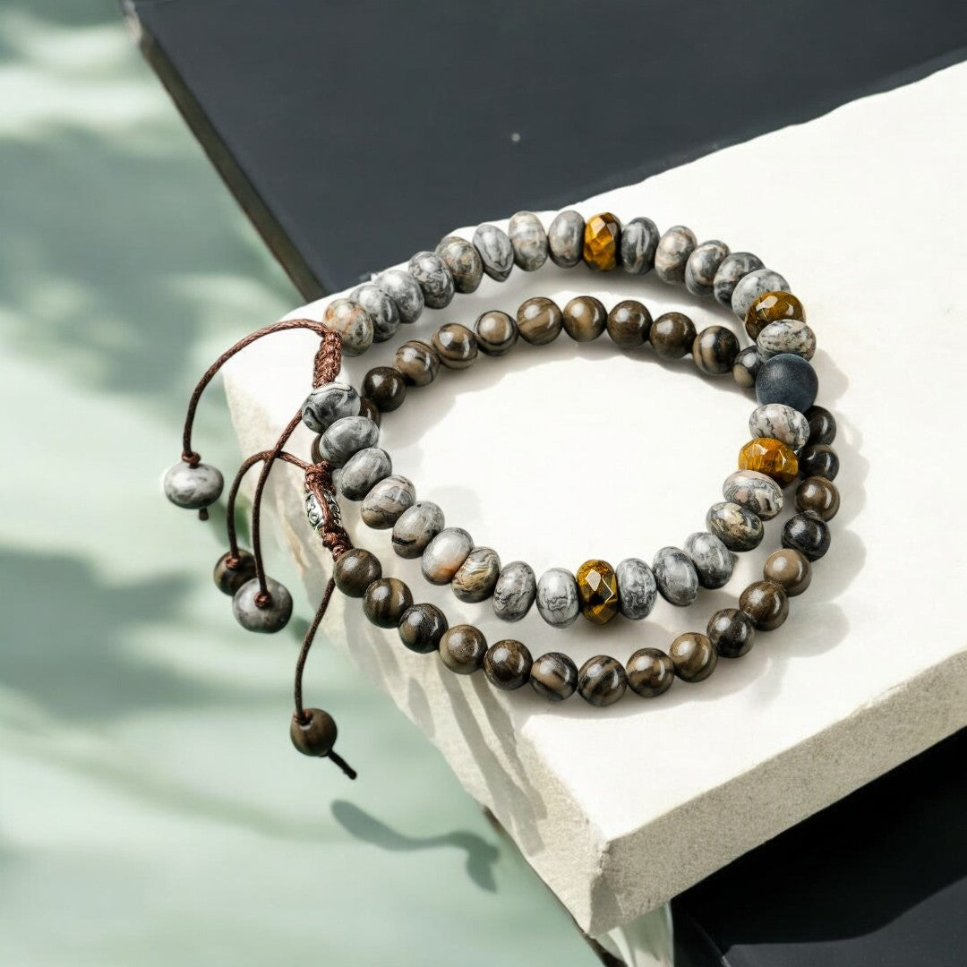 Herrenarmband aus schwarzem Jaspis