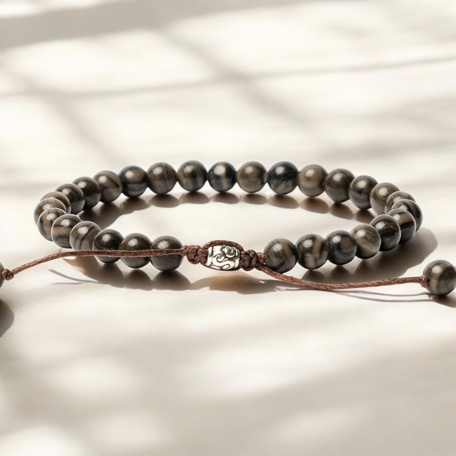 Herrenarmband aus schwarzem Jaspis