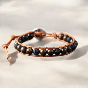 Bracelet en Bronzite et Lave pour Hommes