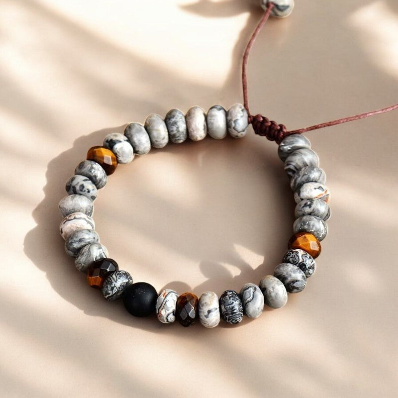 Bracelet Homme Jaspe & Oeil de Tigre
