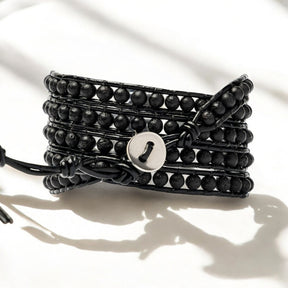 Herren Lava-Stein Wickelarmband