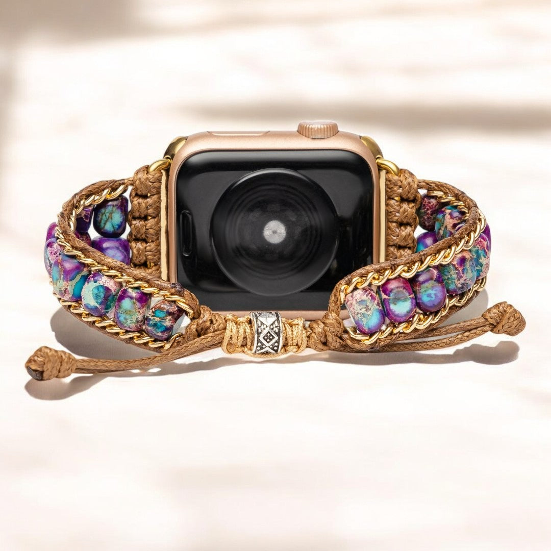 Bracelet Apple Watch en Jaspe Clair de Lune