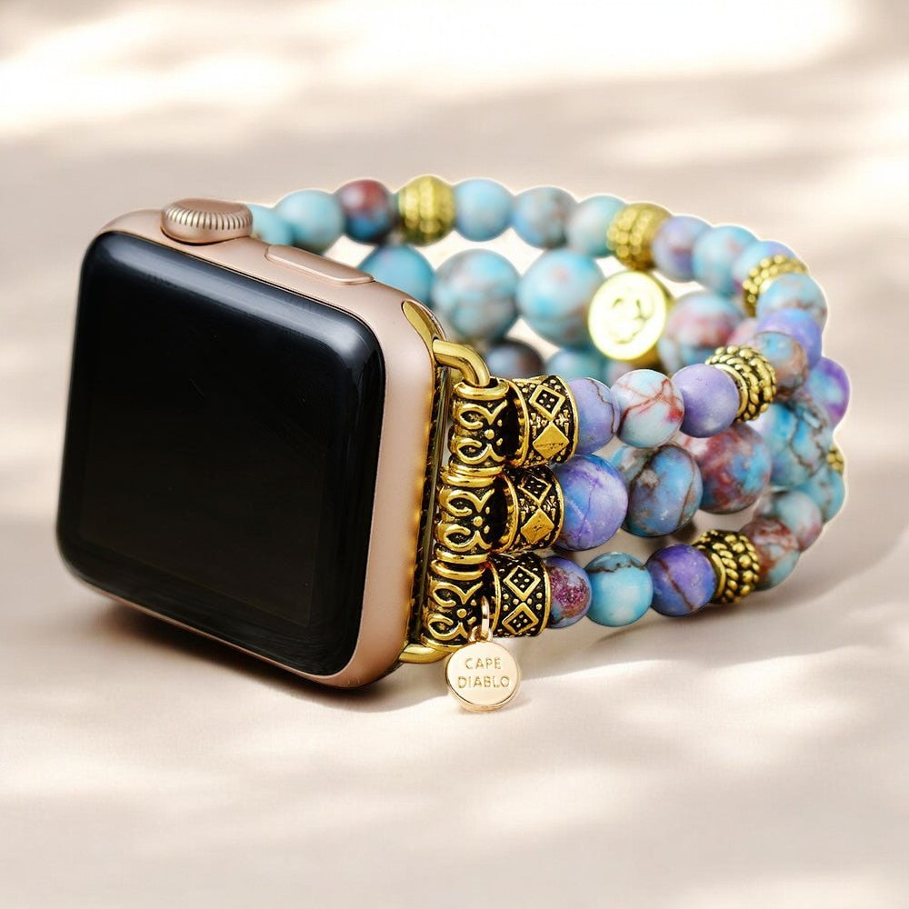 Friedliches Jasper Stretch Apple Watch Armband