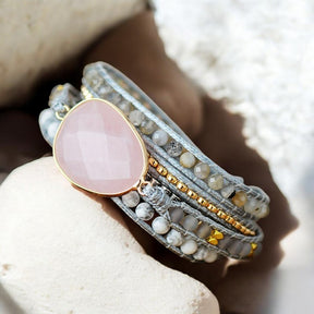 Rosenquarz Liebeswickelarmband