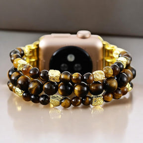 Stretch-Armband Apple Watch mit Tigerauge-Glanz