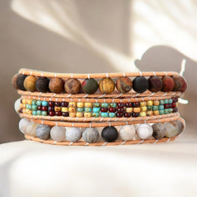 Bracelet enroulé vintage en jaspe
