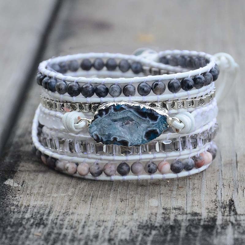 White Labradorite Wrap Bracelet - Cape Diablo